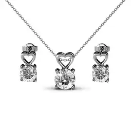 Walmart Cate & Chloe Marian 18k White Gold Plated Jewelry Set with Swarovski Crystals Gift for women offer