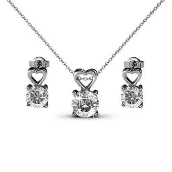 Walmart Cate & Chloe Marian 18k White Gold Plated Jewelry Set with Swarovski Crystals Gift for women offer