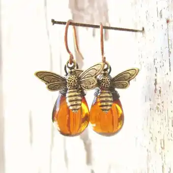 Walmart Gift Drop Earrings Jewelry Drop Retro Woman Earrings Amber Exaggerated Earrings offer