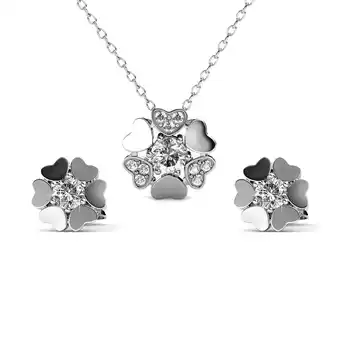 Walmart Cate & Chloe Khloe 18k White Gold Plated Silver Jewelry Set with Swarovski Crystals Gift for Women offer