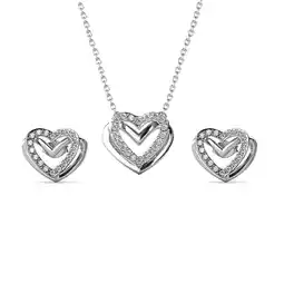 Walmart Cate & Chloe Cathy 18k White Gold Plated Jewelry Set with Swarovski Crystals for Women, Gift for Her offer