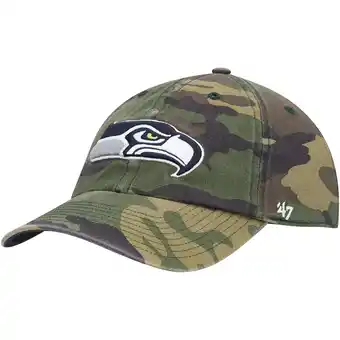 Walmart Men's '47 Camo Seattle Seahawks Woodland Clean Up Adjustable Hat offer