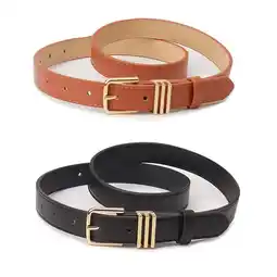 Walmart CTCMSP Women Leather Belt Skinny Belts for Jeans Dresses Pants 2 Pack offer