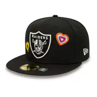 Walmart Men's New Era Black Las Vegas Raiders Chain Stitch Heart 59FIFTY Fitted Hat offer