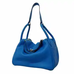 Walmart Pre-Owned Hermes handbag Lindy 30 Evercolor Blue Hydra A engraved ladies (Good) offer