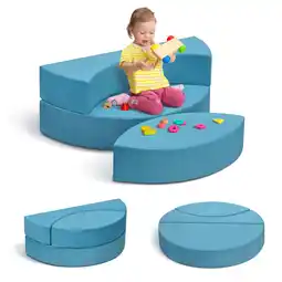 Walmart Skypatio Modular Kids Play Couch, Toddler Furniture Lounger Sofa ,Blue offer