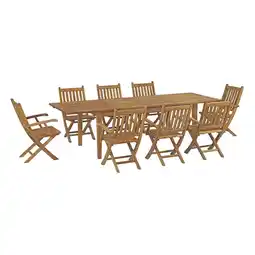 Walmart Modway Marina 9 Piece Outdoor Patio Teak Dining Set in Natural offer