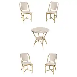 Walmart Home Square 5-Piece Set with Bistro Table & 4 Dining Chairs in Beige & White offer