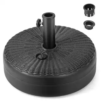 Walmart Costway 18'' Patio Fillable Round Umbrella Base Stand Holder Fit Pole 1.5''/1.9'' Weighted offer