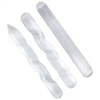 Walmart NORTHLANDZ Selenite Crystals, 2 Wands with Single Massage Stick, High Energy Crystals 3 Count offer