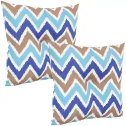 Walmart Sunnydaze 19 x 19 Chevron Bliss Polyester Square Decorative Outdoor Throw Pillow, 2 Count offer