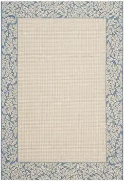 Walmart SAFAVIEH Courtyard Regent Oriental Indoor/Outdoor Area Rug, Natural/Blue, 5'3 x 7'7 offer