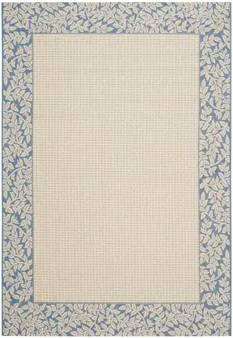 Walmart SAFAVIEH Courtyard Regent Oriental Indoor/Outdoor Area Rug, Natural/Blue, 5'3 x 7'7 offer