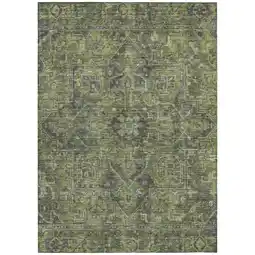 Walmart Addison Rugs Machine Washable Indoor/ Outdoor Traditional Persian Chantille Rug Green - 3' x 5' offer