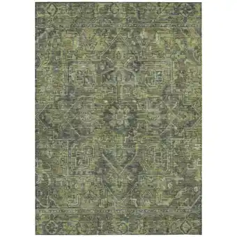 Walmart Addison Rugs Machine Washable Indoor/ Outdoor Traditional Persian Chantille Rug Green - 3' x 5' offer