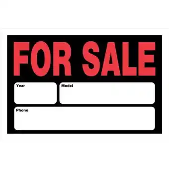 Walmart Hillman Group 8 x 12 in. Black Styrene Automobile for Sale Year Model & Make Sign - 6 Piece offer