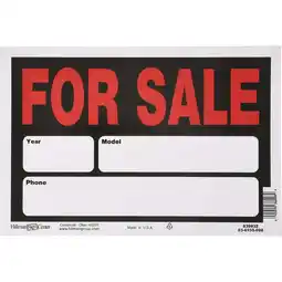 Walmart Hillman Group 839932 8 x 12 in. Black Styrene Automobile for Sale Year Model & Make Sign - 6 Piece offer