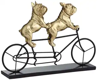 Walmart Studio 55D Bulldogs on Bicycle 15 3/4 Wide Gold Sculpture offer