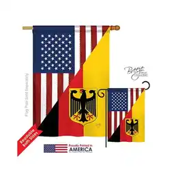 Walmart Breeze Decor 08381 US German Friendship 2-Sided Vertical Impression House Flag - 28 x 40 in offer