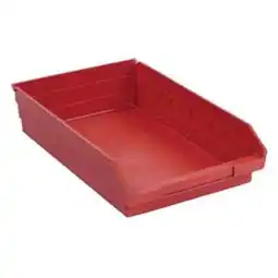 Walmart Quantum Storage Systems Plastic Shelf Storage Bin - Nestable 11.13 x 17.88 x 4 in. - Red offer