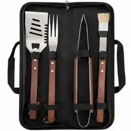 Walmart Gibson Home Barbecue Basics 5 Piece Stainless Steel BBQ Tool Set w Wood Handles offer