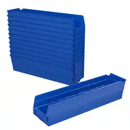 Walmart Akro-Mils Shelf Bins 30128 Plastic Organizer for Tools Craft Supplies, 18x4x4, Blue, 12-Pack offer