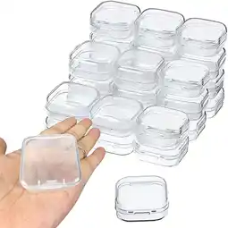 Walmart 30 Packs Clear Small Plastic Containers Transparent Storage Box with Hinged Lid for Small Items 2254 offer