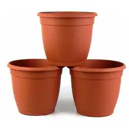 Walmart 8 in. Decorative Terra Cotta Plastic Pot - Pack of 3 offer