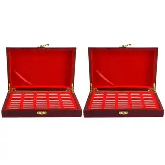 Walmart 100 Pcs Wood Coin Protection Display Box Storage Case Holder Round Box Commemorative Collection Box offer