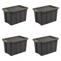 Walmart 30 gal Gray & Soft Fern Tuff1 Latching Tote, Pack of 4 offer