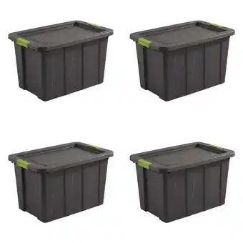 Walmart 30 gal Gray & Soft Fern Tuff1 Latching Tote, Pack of 4 offer