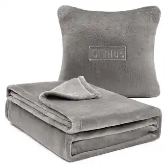 Walmart Gimlos Travel Pillow Blanket, Soft Warm Travel Blanket 2 in 1 , Essentials for Plane Travel, Gray offer