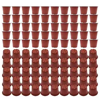 Walmart 100Pcs 5.9 Plastic Plants Nursery Pot Seedlings Flower Plant Container Seed Starting Pots offer