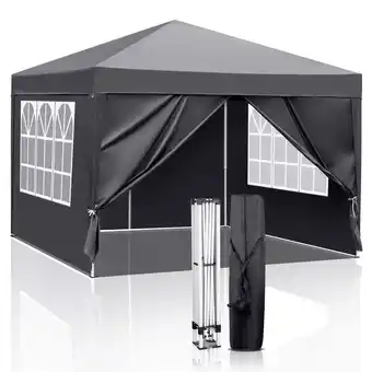 Walmart Ktaxon 10'x10' Pop Up Gazebo Canopy Wedding Party Tent with 4 Sidewalls Gray offer