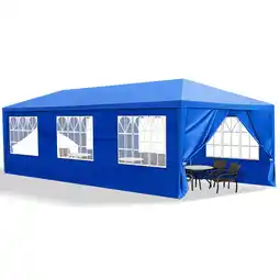 Walmart Ktaxon 10' X 30' Canopy Tent with 8 Side Walls for Party Wedding Camping and BBQ Blue offer