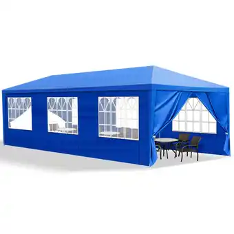 Walmart Ktaxon 10' X 30' Canopy Tent with 8 Side Walls for Party Wedding Camping and BBQ Blue offer