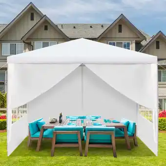 Walmart Zimtown 10'X10' Party Canopy Wedding Tent Waterfroof Garden Gazebo Canopy 4 Sidewalls offer