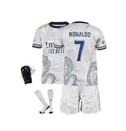 Walmart Madrid Ronaldo No #7 Special Dragon Edition Kids Soccer Jersey Kit Shorts Socks Set Youth Sizes offer