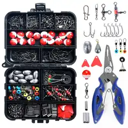 Walmart 263pcs Fishing Accessories Set with Tackle Box Including Plier Jig Hooks Weight Swivels Snaps Slides offer