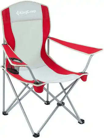 Walmart KingCamp Folding Camping Chairs Portable Beach Chair Light Weight Camp Chairs (RED/GREY) offer