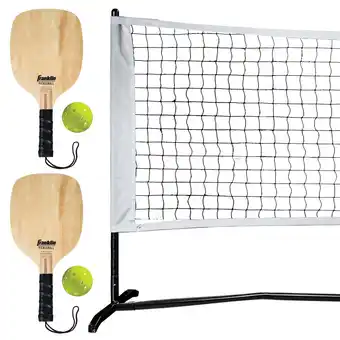 Walmart Franklin Sports Pickleball Net Set - Half Court Net, 2 Paddles + 2 Ball Set offer