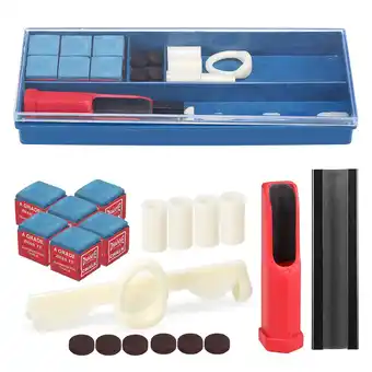 Walmart ammoon Premium 20 IN 1 Billiard Kit Cue Tool Chalk, Tips, and Clamp Included offer