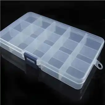 Walmart Vikakiooze Fishing Tackle Boxes 15 Slots Plastic Fishing Hook Tackle Box Storage Case Organizer offer