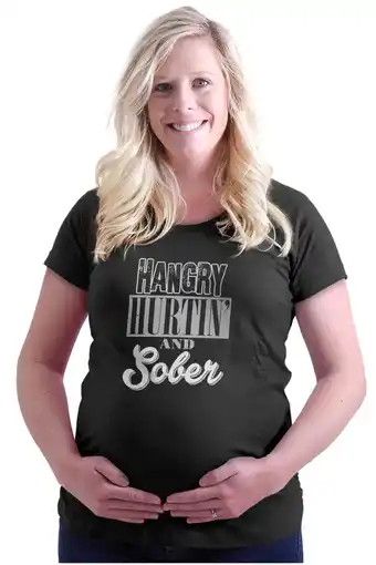 Walmart Hangry Hurtin Sober Funny Pregnancy Women's Maternity T Shirt Tee Brisco Brands S offer