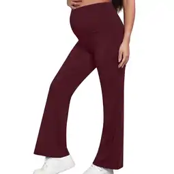 Walmart ameIAEA Women's Maternity Flare Leggings Over The Belly Casual Pregnancy Yoga Pants with Pockets offer