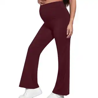 Walmart ameIAEA Women's Maternity Flare Leggings Over The Belly Casual Pregnancy Yoga Pants with Pockets offer