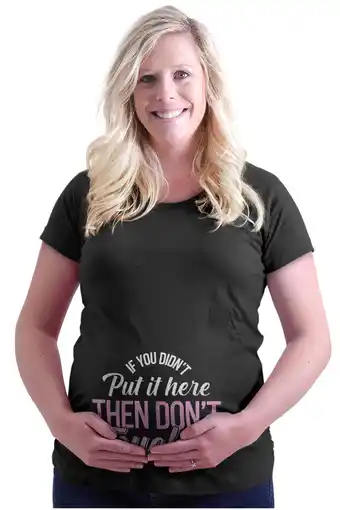 Walmart Don't Touch the Bump Funny Sassy Women's Maternity T Shirt Tee Brisco Brands S offer