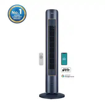 Walmart Midea 42 Tall 3-Speed Smart Tower Fan with Wi-Fi, New, Blue, MFT1021CRWB offer