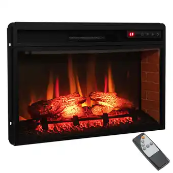 Walmart Gymax 1400W 26 Inch Electric Fireplace Insert 4777 BTU Recessed Freestanding Fireplace w/ Remote offer