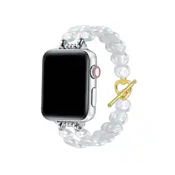 Walmart Posh Tech Women's Eloise White Pearl Band for Apple Watch - Sizing Universal offer